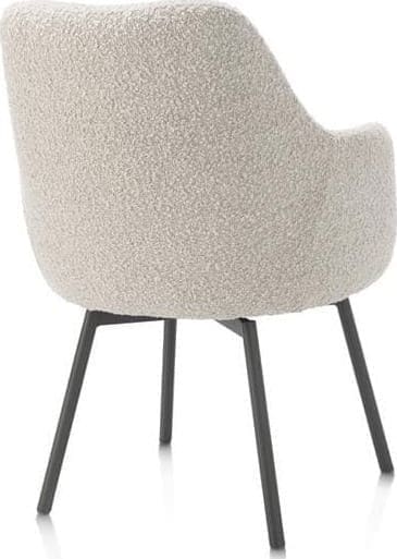 Henders & Hazel Rocco armstoel - draaibaar + pocket - graphiet - stof Brioni - creme Beige|Wit Armstoel