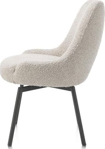 Henders & Hazel Rocco eetkamerstoel - draaibaar + pocket - graphiet - stof Brioni - creme Beige|Wit Eetkamerstoel