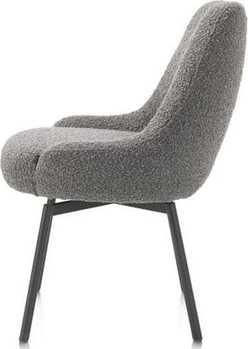 Henders & Hazel Rocco eetkamerstoel - draaibaar + pocket - graphiet - stof Brioni - lever Taupe Eetkamerstoel