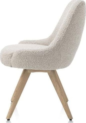 Henders & Hazel Rocco eetkamerstoel - draaibaar + pocket - naturel eiken - stof Brioni - creme Beige|Wit Eetkamerstoel