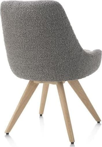 Henders & Hazel Rocco eetkamerstoel - draaibaar + pocket - naturel eiken - stof Brioni - lever Taupe Eetkamerstoel