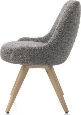 Henders & Hazel Rocco eetkamerstoel - draaibaar + pocket - naturel eiken - stof Brioni - lever Taupe Eetkamerstoel