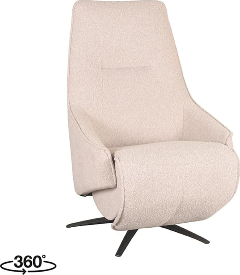 LABEL51 Fauteuil Odense - Naturel - Boucle - Elektrische Naturel Fauteuil