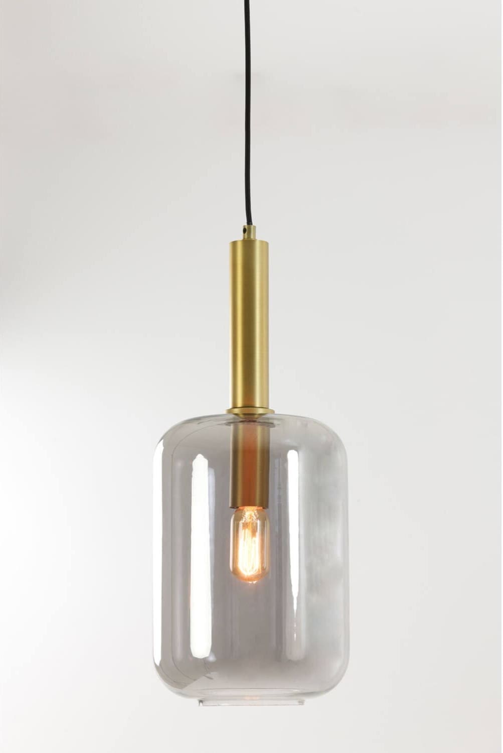 Hanglamp Lekar - Antiek Brons+smoke Glas Light & Living Hanglamp 2946084