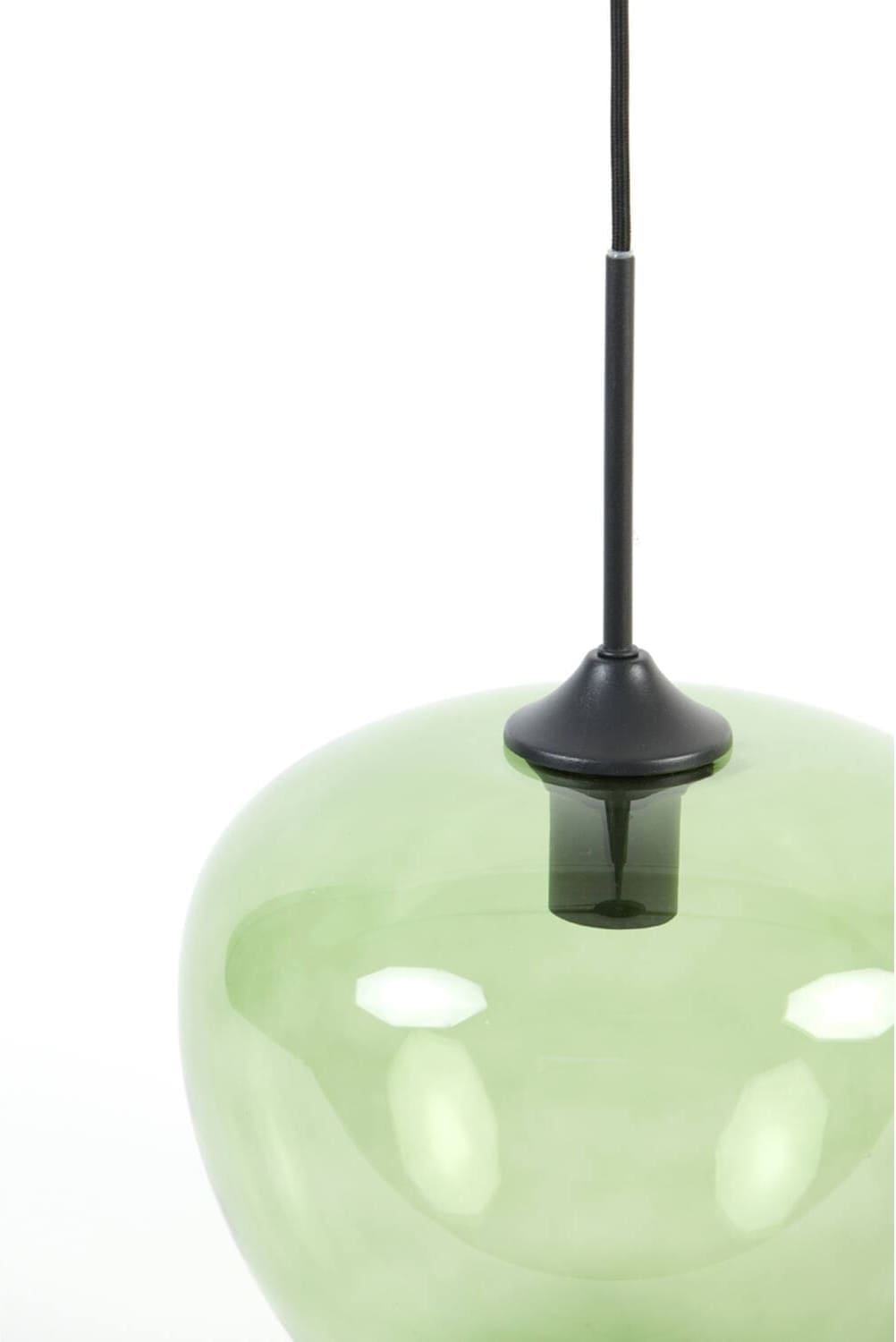 Hanglamp Mayson - Glas Groen-mat Zwart Light & Living Hanglamp 2952381