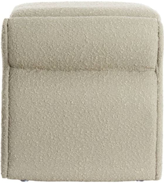 Poef Nafya - Bouclé Taupe Light & Living Poef 6864483
