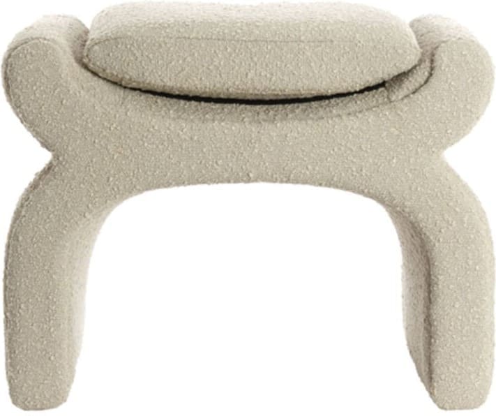 Poef Nafya - Bouclé Taupe Light & Living Poef 6864483