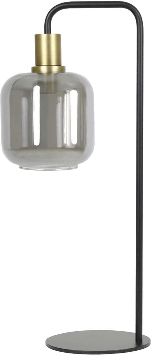 Tafellamp Lekar - Antiek Brons+smoke Glas Light & Living Tafellamp 1861784