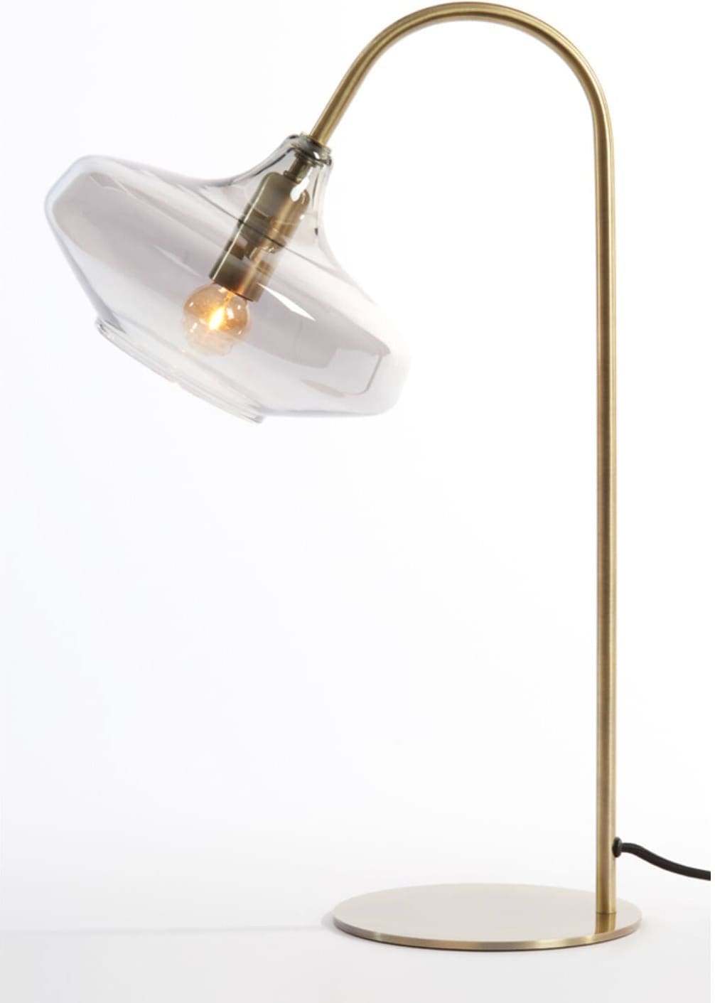 Tafellamp Solna - Antiek Brons+smoke Glas Light & Living Tafellamp 1881012