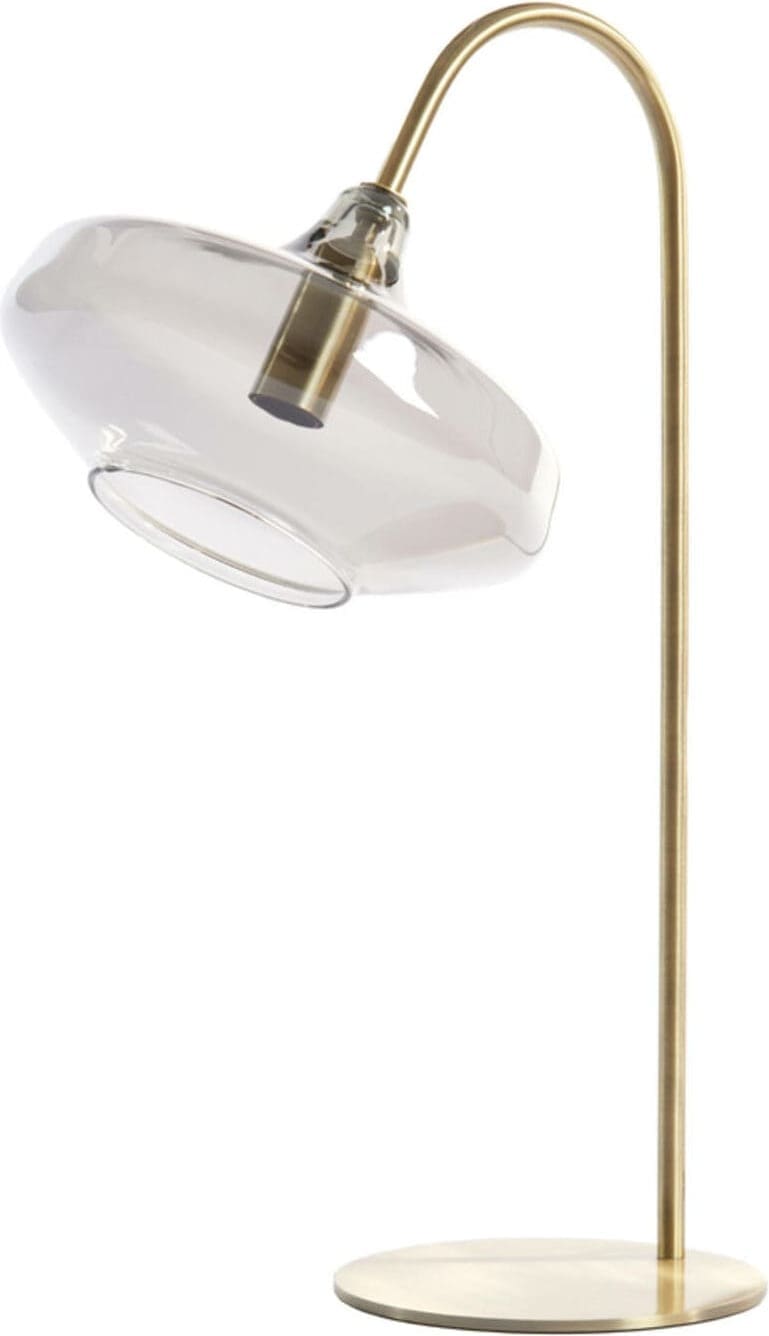 Tafellamp Solna - Antiek Brons+smoke Glas Light & Living Tafellamp 1881012