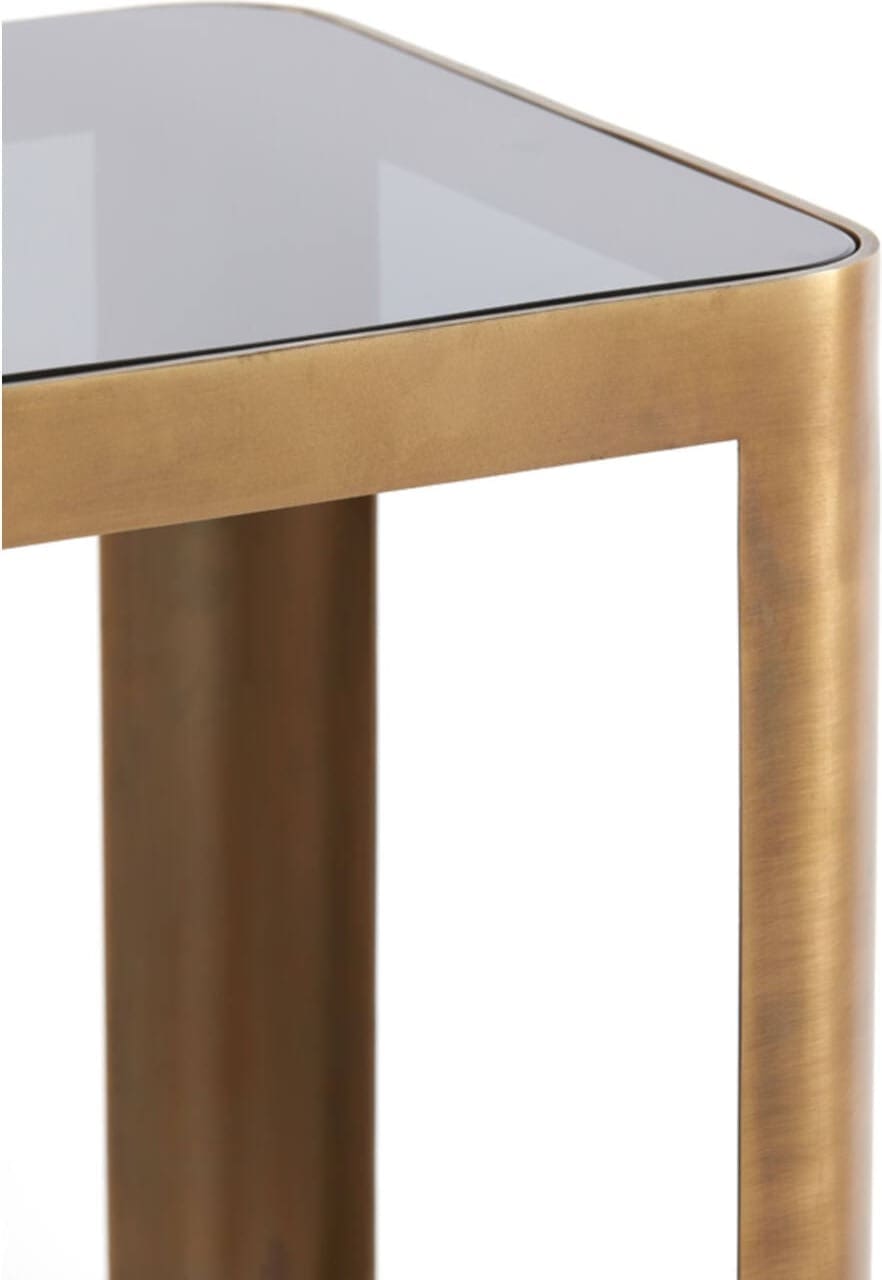 Zuil Oxe - Antiek Brons+smoke Glas Light & Living Bijzettafel 5503465