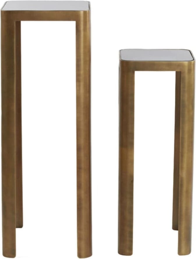 Zuil Oxe - Antiek Brons+smoke Glas Light & Living Bijzettafel 5503465