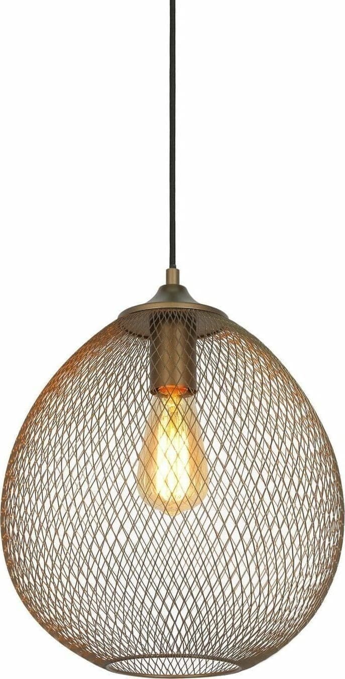 Pronto Wonen Hanglamp Maroggia bruin rond 30cm koper 1-lichts Bruin Opties