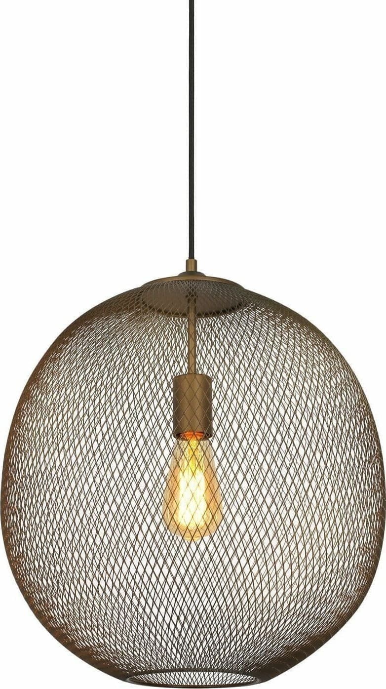Pronto Wonen Hanglamp Maroggia bruin rond 40cm koper 1-lichts Bruin Opties
