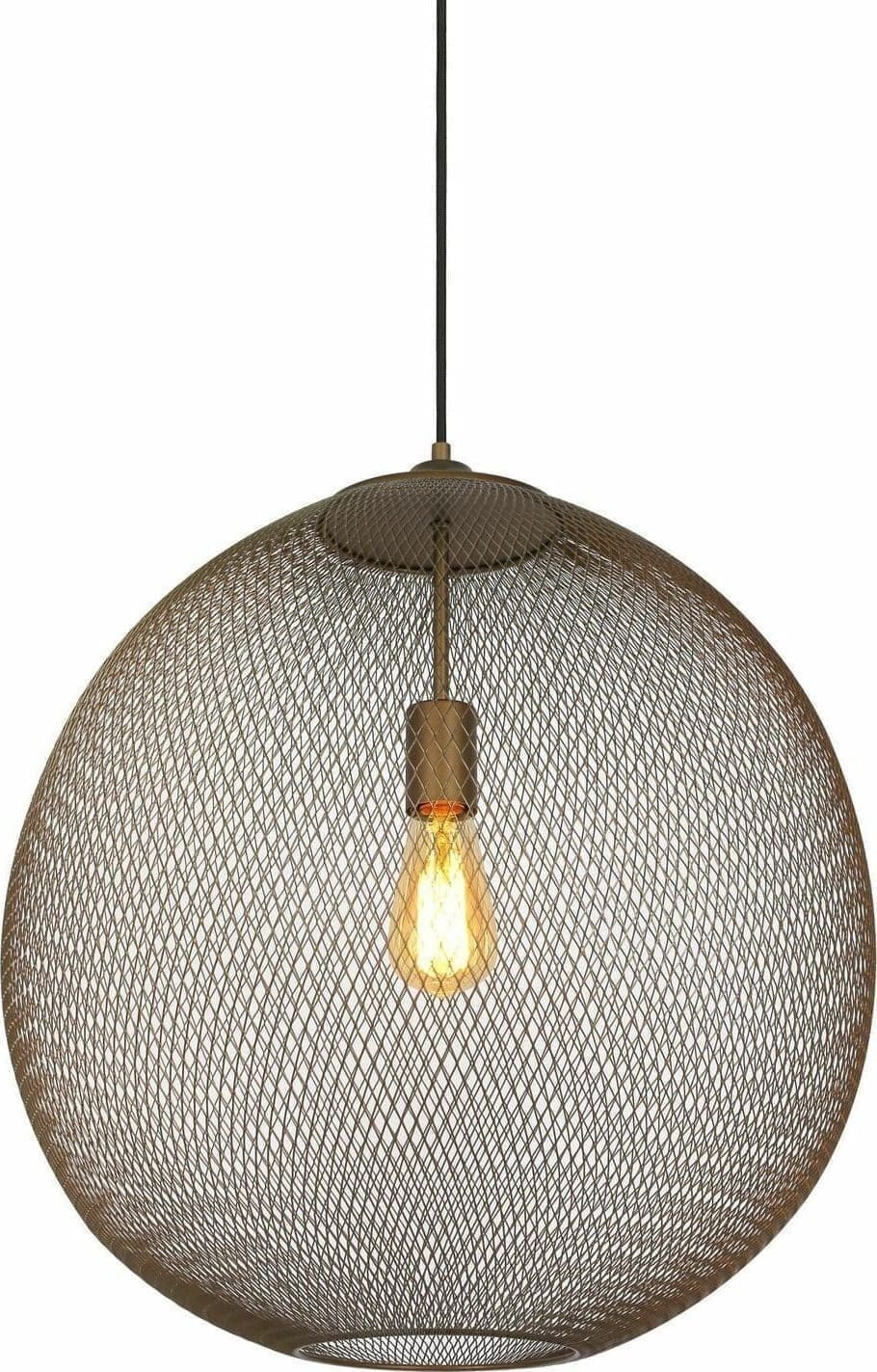 Pronto Wonen Hanglamp Maroggia bruin rond 50cm koper 1-lichts Bruin Opties