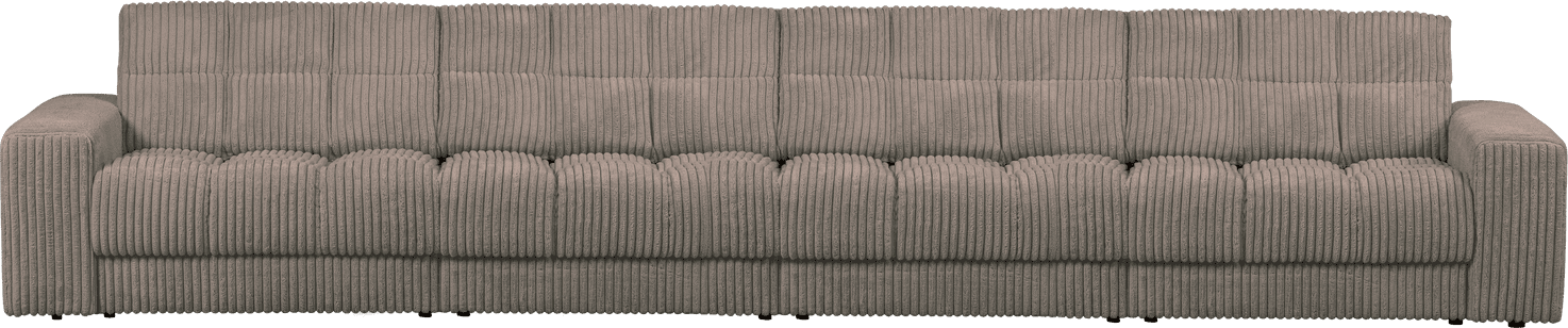 WOOOD Second date 4-zitsbank grove ribstof mud Bruin|Taupe 4-zitsbank