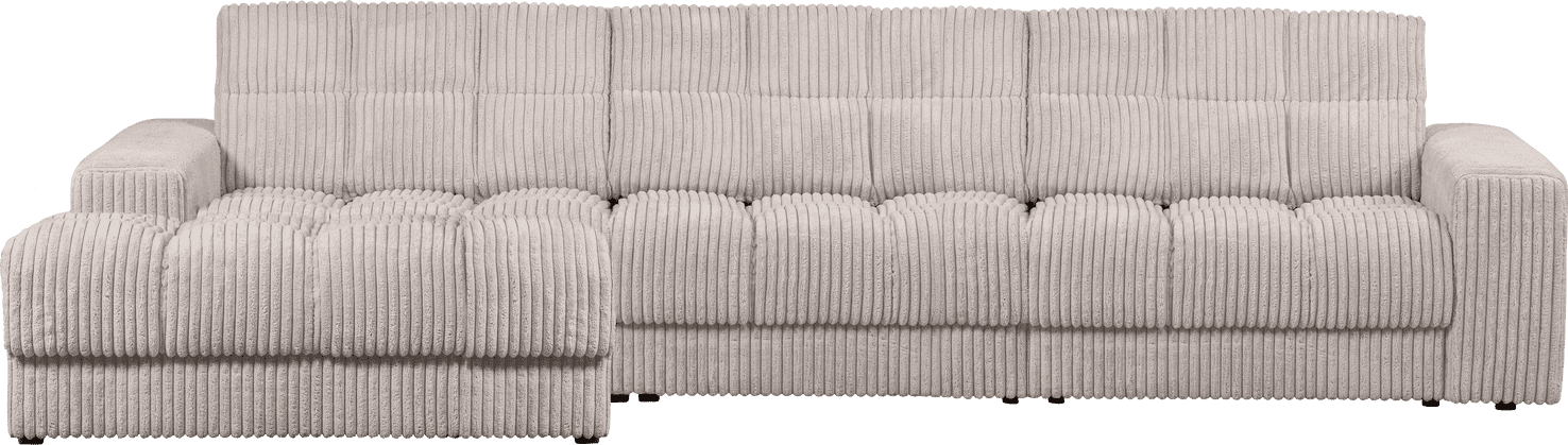 WOOOD Second date chaise longue links grove ribstof naturel Naturel Bank