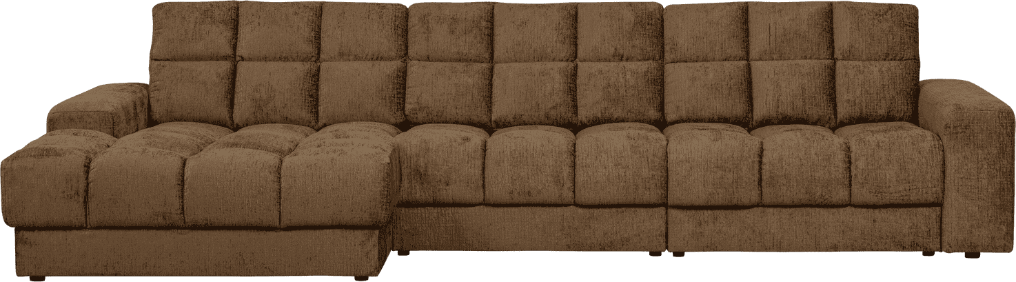 WOOOD Second date chaise longue links structure velvet brass Messing Bank