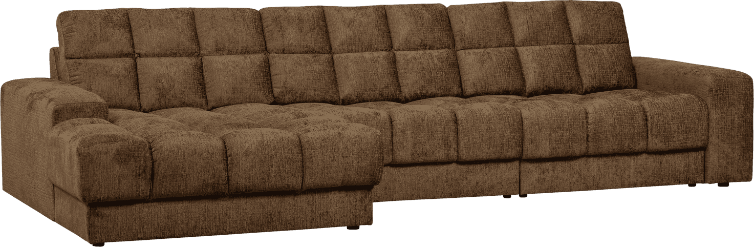 WOOOD Second date chaise longue links structure velvet brass Messing Bank