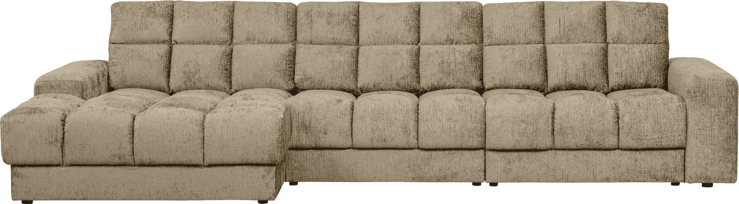 WOOOD Second date chaise longue links structure velvet wheatfield Beige|Taupe Bank