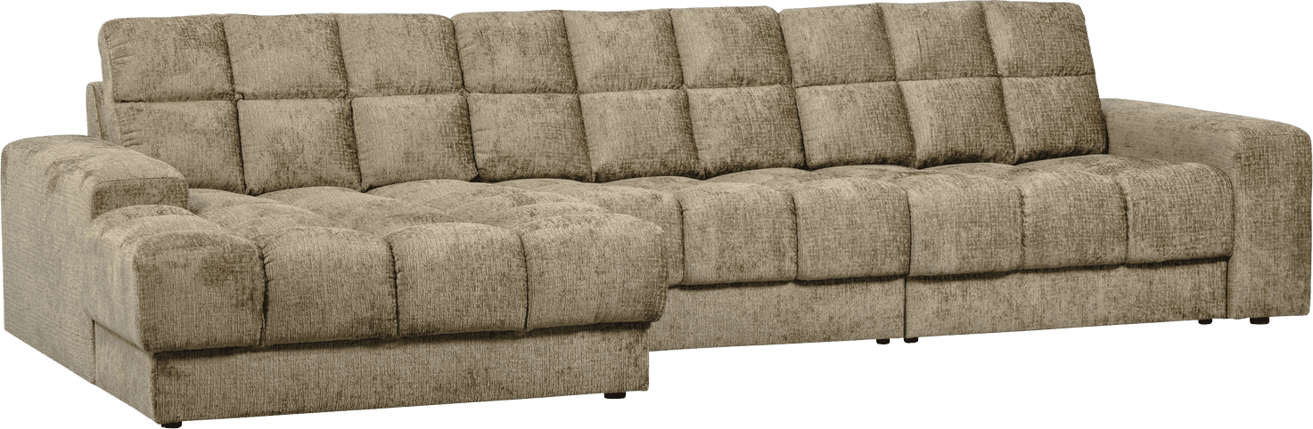WOOOD Second date chaise longue links structure velvet wheatfield Beige|Taupe Bank