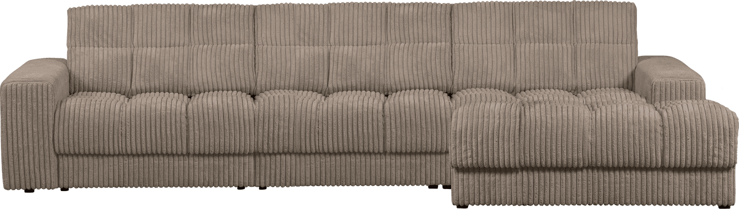 WOOOD Second date chaise longue rechts grove ribstof mud Bruin|Taupe Bank
