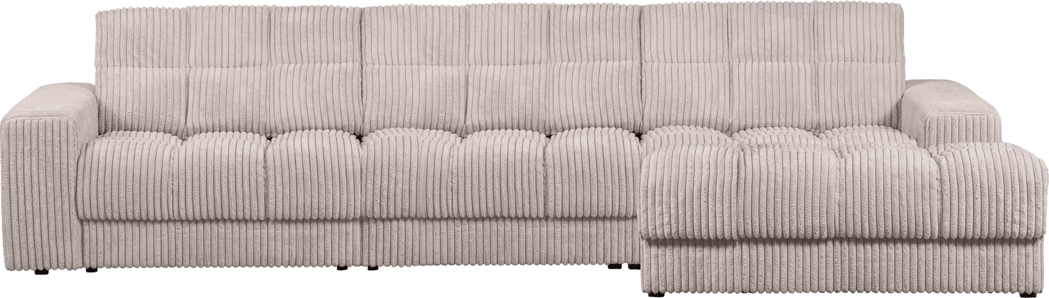 WOOOD Second date chaise longue rechts grove ribstof naturel Naturel Bank