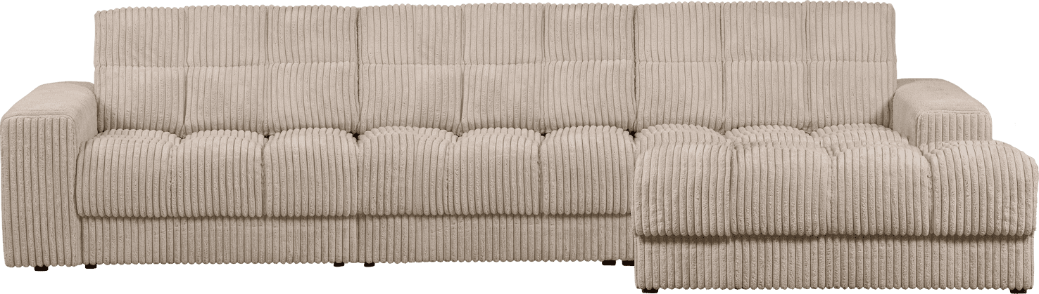 WOOOD Second date chaise longue rechts grove ribstof travertin Beige|Taupe Bank