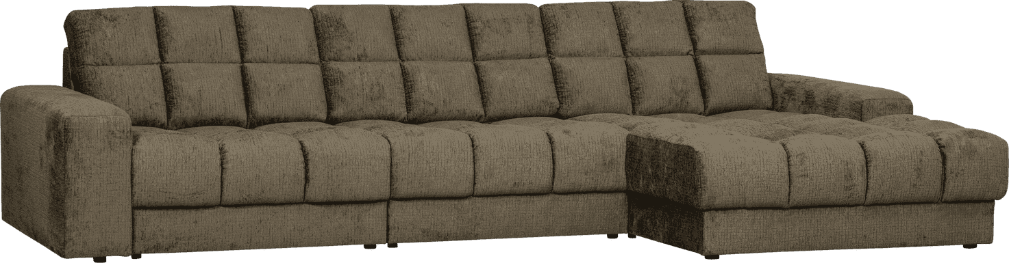 WOOOD Second date chaise longue rechts structure velvet bonsai Groen Bank