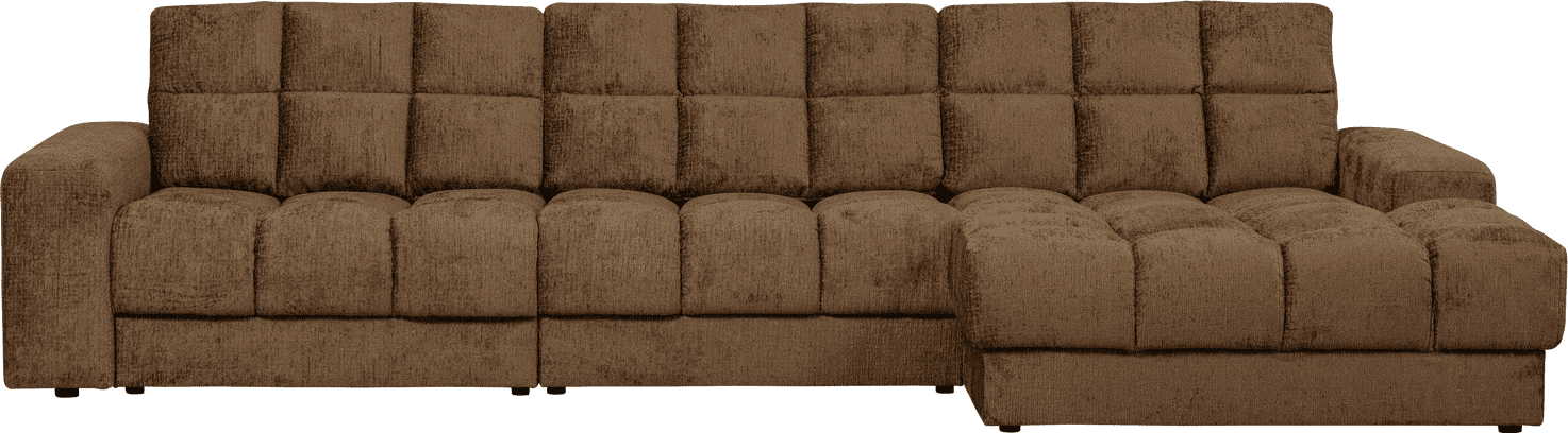 WOOOD Second date chaise longue rechts structure velvet brass Messing Bank