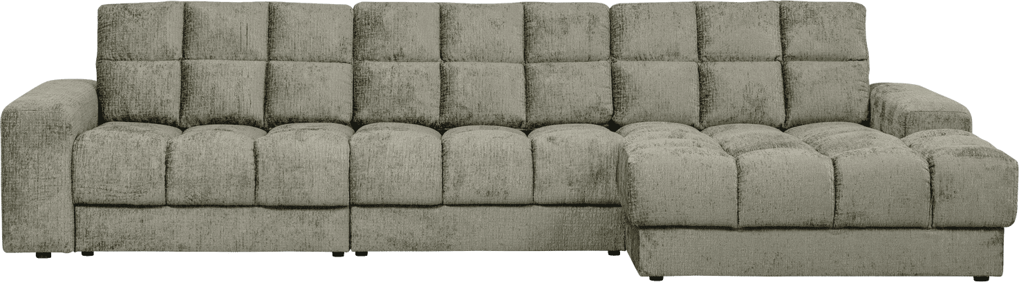 WOOOD Second date chaise longue rechts structure velvet frost Blauw Bank