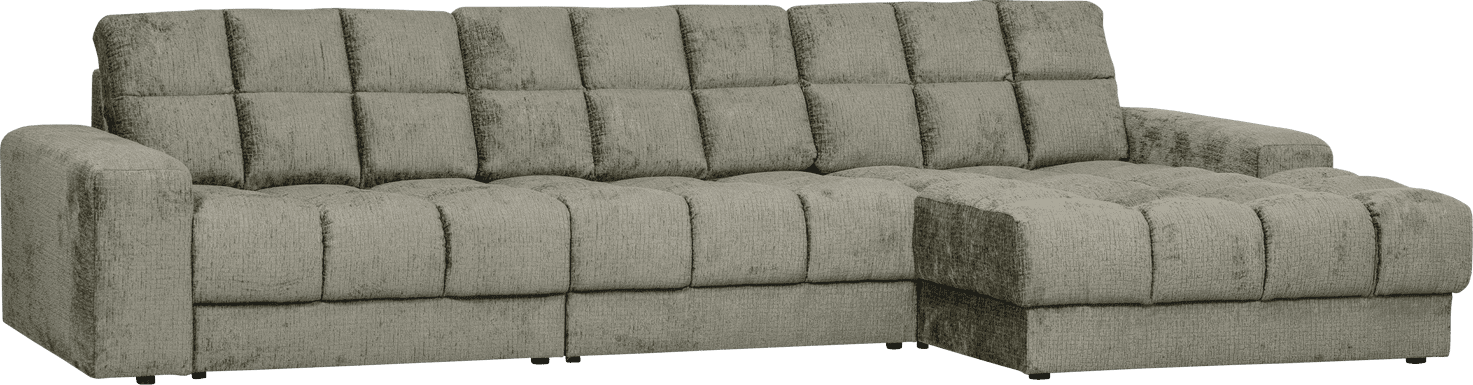WOOOD Second date chaise longue rechts structure velvet frost Blauw Bank