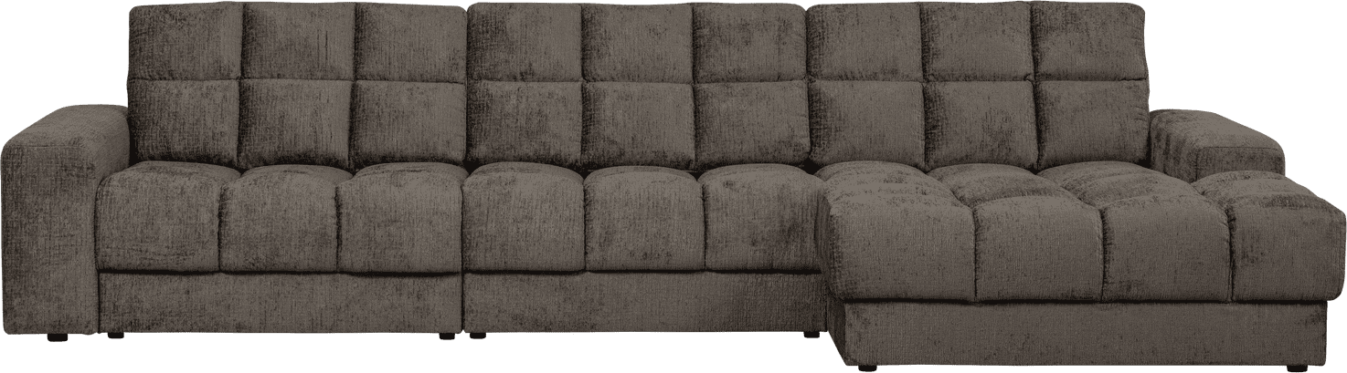 WOOOD Second date chaise longue rechts structure velvet mountain Grijs|Antraciet Bank