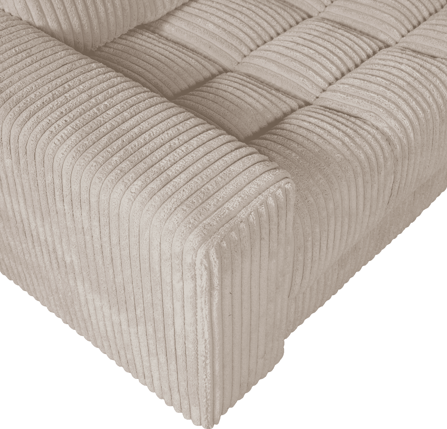 WOOOD Second date hoekbank links grove ribstof travertin Beige|Taupe Hoekbank