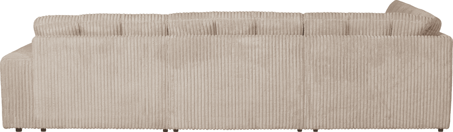 WOOOD Second date hoekbank links grove ribstof travertin Beige|Taupe Hoekbank