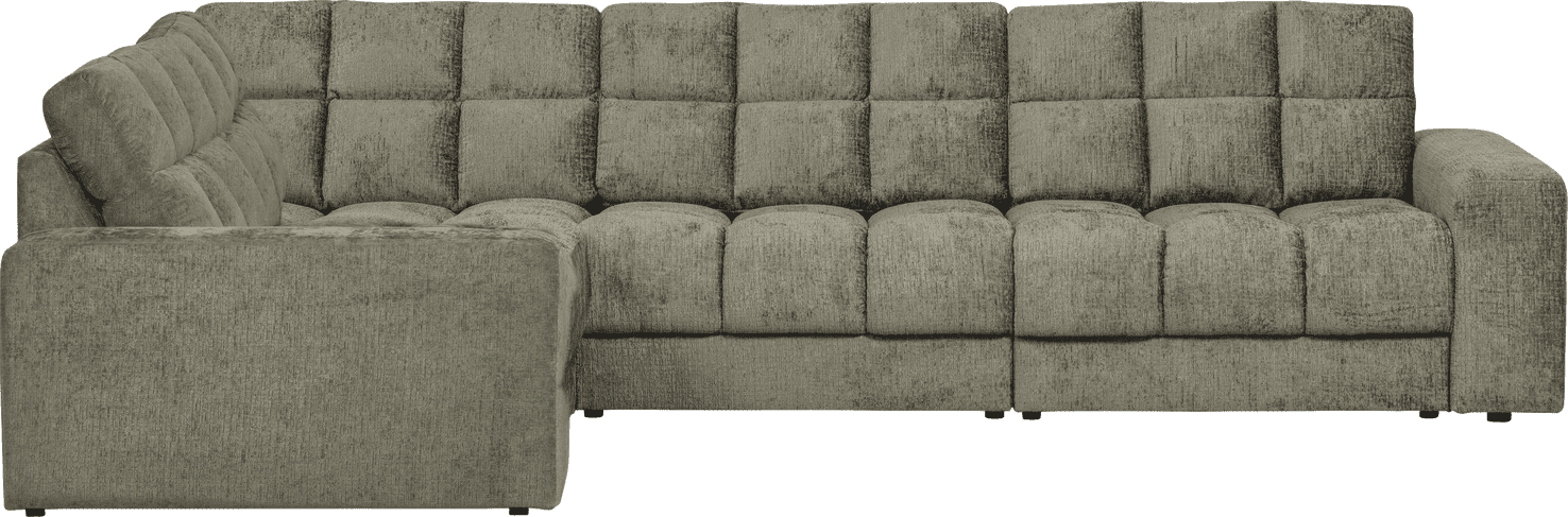 WOOOD Second date hoekbank links structure velvet frost Blauw Hoekbank