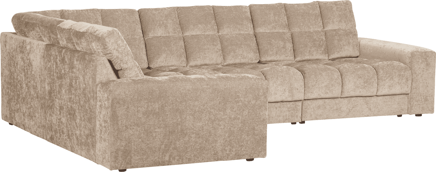WOOOD Second date hoekbank links vintage nougat Taupe|Bruin Hoekbank