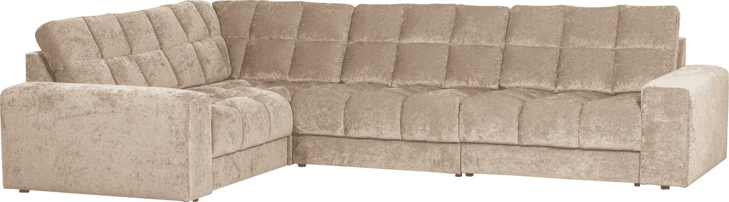 WOOOD Second date hoekbank links vintage nougat Taupe|Bruin Hoekbank