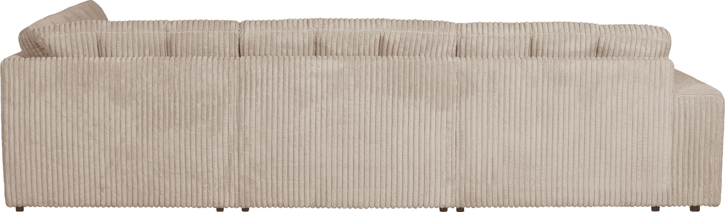 WOOOD Second date hoekbank rechts grove ribstof travertin Beige|Taupe Hoekbank
