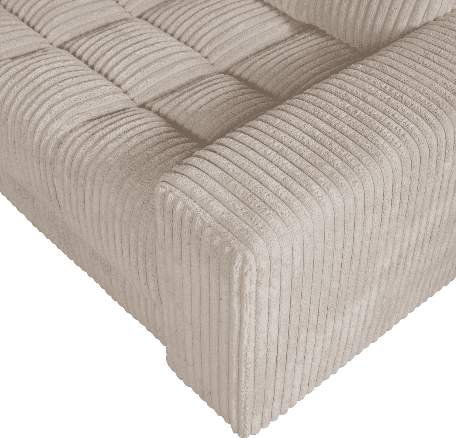 WOOOD Second date hoekbank rechts grove ribstof travertin Beige|Taupe Hoekbank