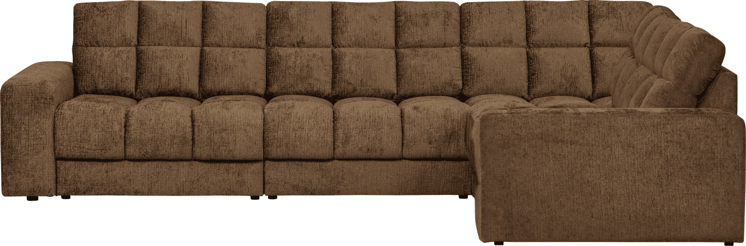 WOOOD Second date hoekbank rechts structure velvet brass Messing Hoekbank