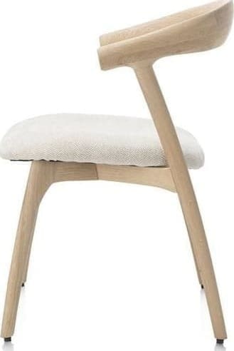 Henders & Hazel Bellami eetkamerstoel - eiken naturel - stof Livigno - creme Beige|Wit Eetkamerstoel