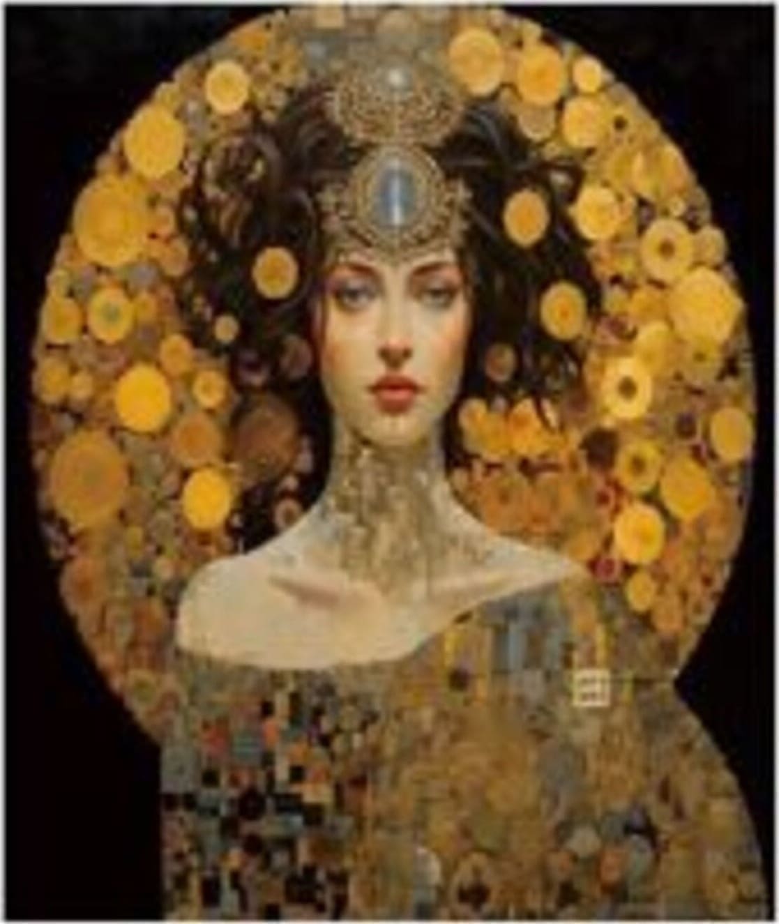 Schilderij Glas Art Nouveau Lady 3D 120x120cm Kare Design Schilderij 56575