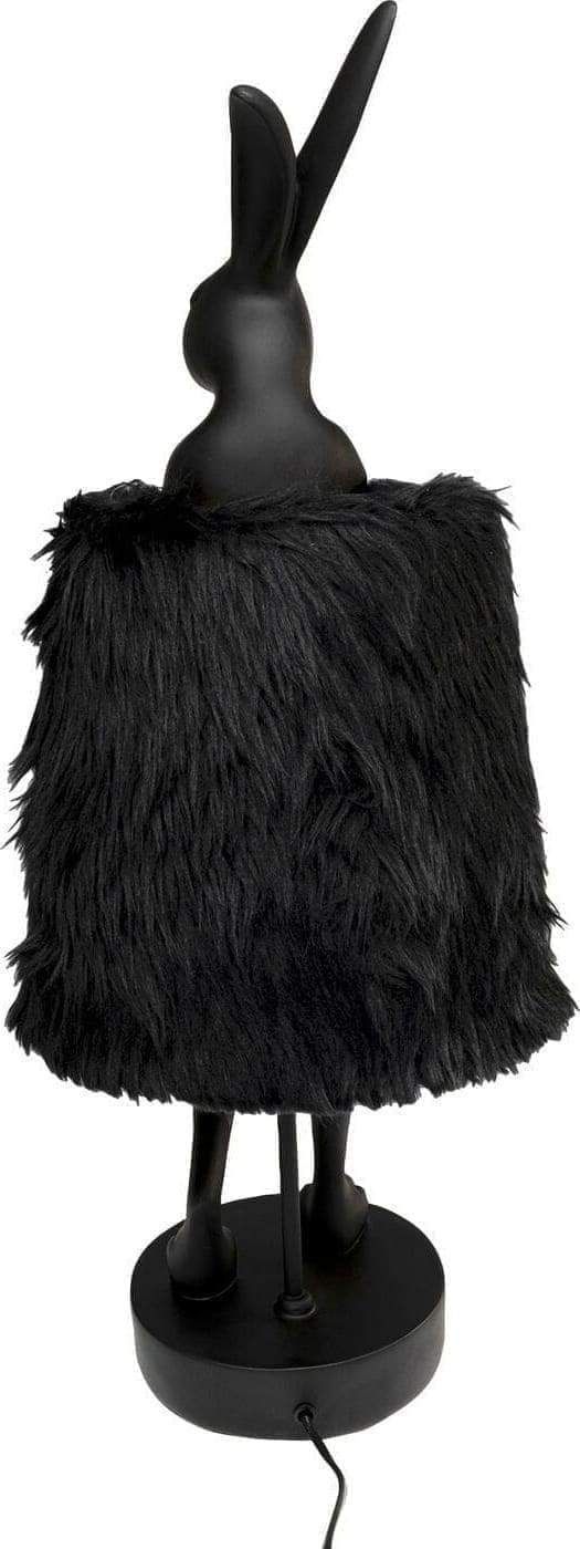 Tafellamp Animal Rabbit Fur Black/Gold 68cm Kare Design Tafellamp 56673