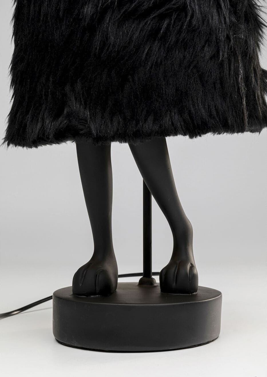 Tafellamp Animal Rabbit Fur Black/Gold 68cm Kare Design Tafellamp 56673