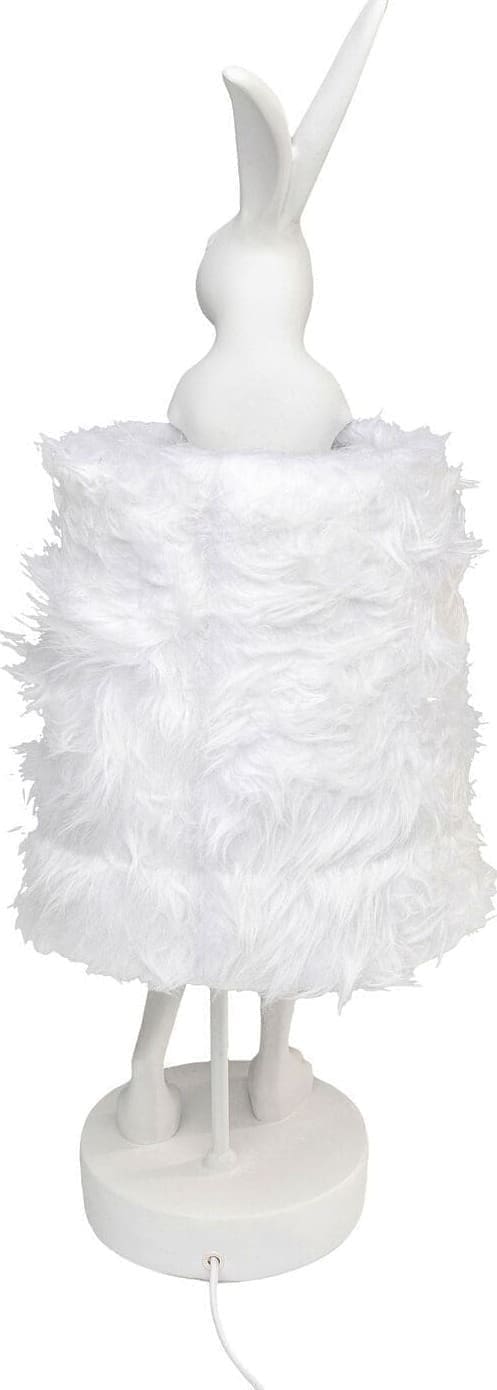 Tafellamp Animal Rabbit Fur White/Silver 68cm Kare Design Tafellamp 56670
