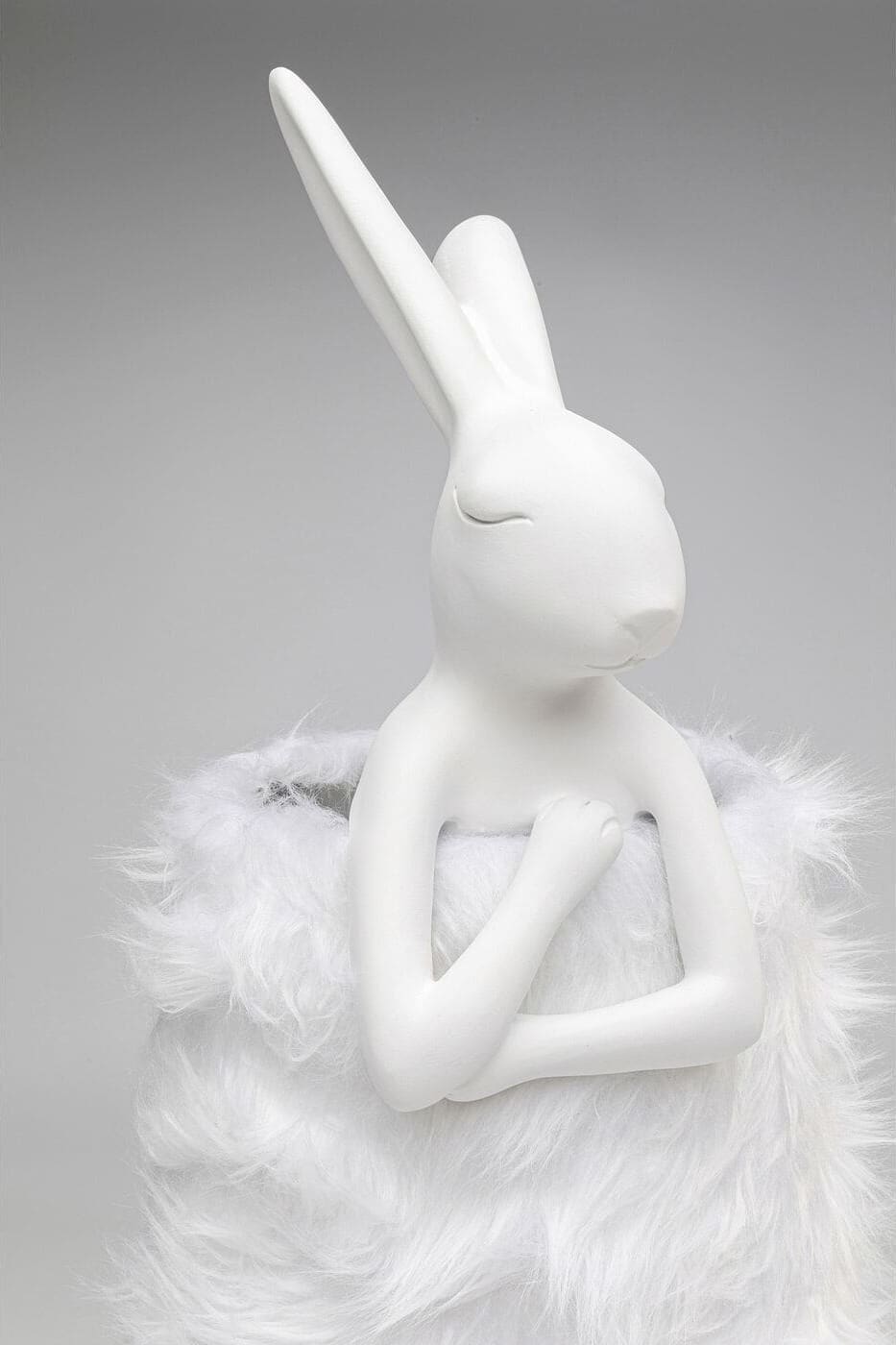Tafellamp Animal Rabbit Fur White/Silver 68cm Kare Design Tafellamp 56670