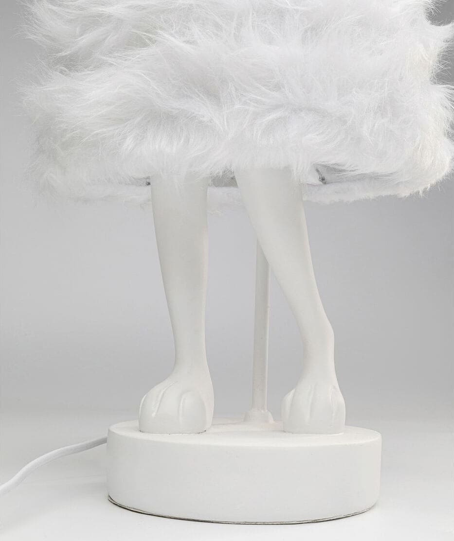 Tafellamp Animal Rabbit Fur White/Silver 68cm Kare Design Tafellamp 56670