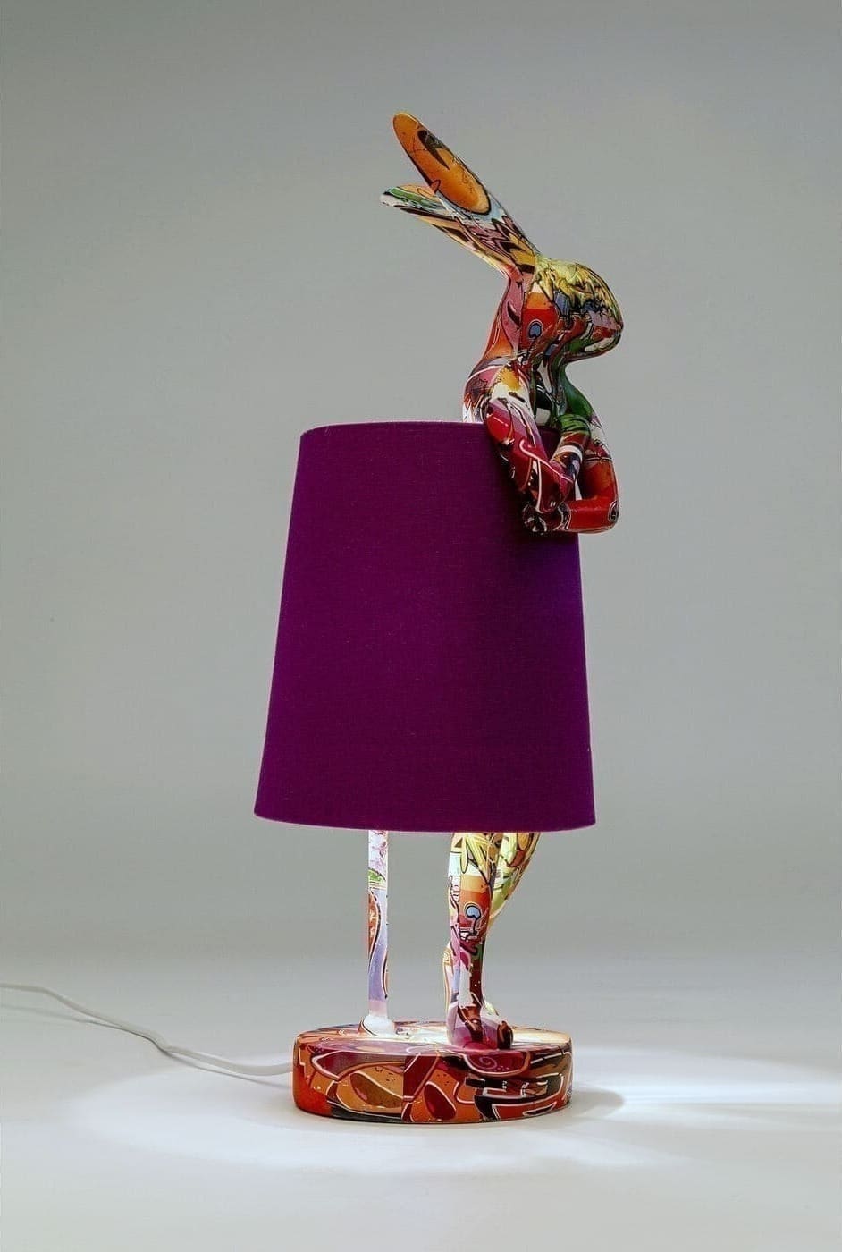 Tafellamp Animal Rabbit Graffiti/Purple 50cm Kare Design Tafellamp 56662
