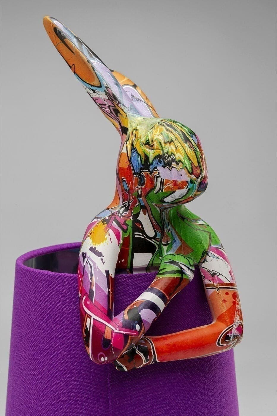 Tafellamp Animal Rabbit Graffiti/Purple 50cm Kare Design Tafellamp 56662